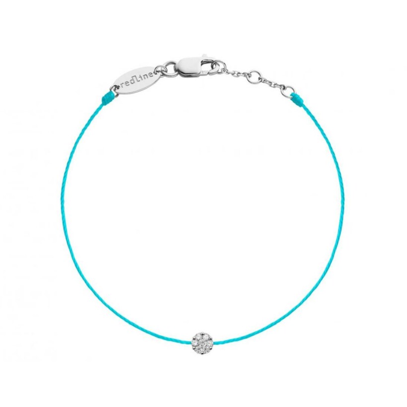 RedLine Illusion on neon turquoise cord in white gold and diamonds